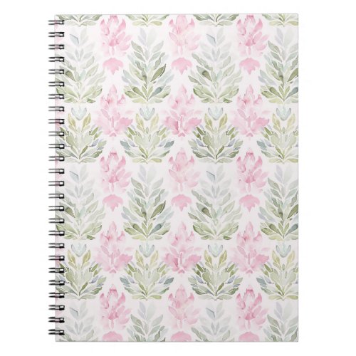 Pink Green Abstract Floral Notebook