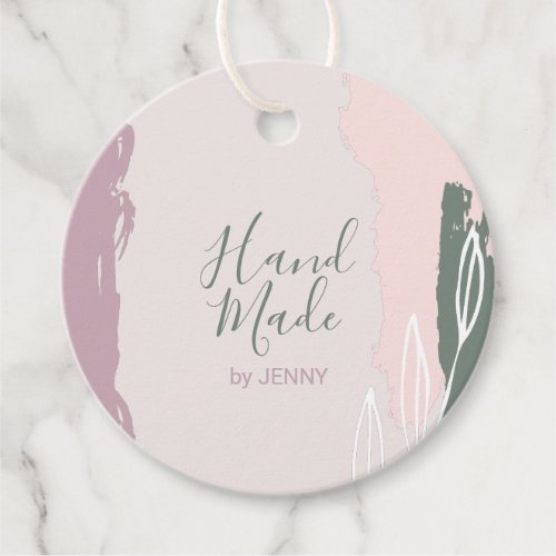 Pink Green  Abstract Handmade Craft Package Tag