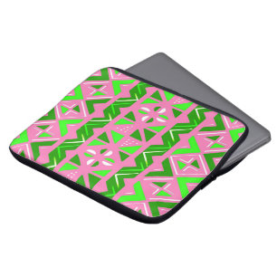 Pink & Green African Pattern Laptop Sleeve