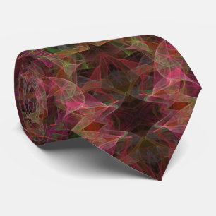 Pink, Green and Black Abstract Fractal Necktie