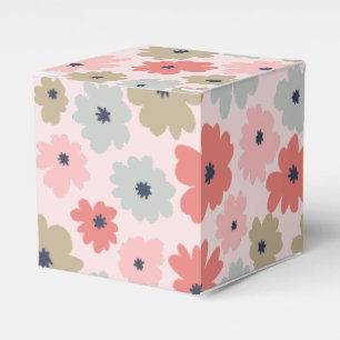 Pink Green and Blue Floral Party Favor Gift Box
