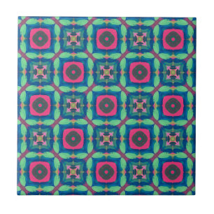 Pink, Green and Blue Tile