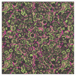 pink green and charcoal abstract fabric