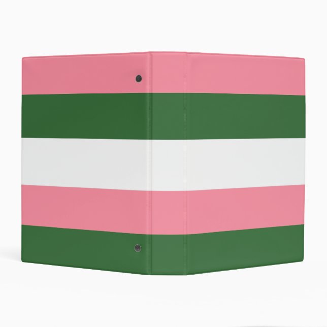 Pink, Green and White Stripes Mini Binder (Background)