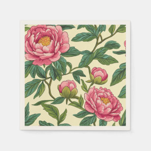 Pink, Green and Yellow Chinoiserie Floral Napkins