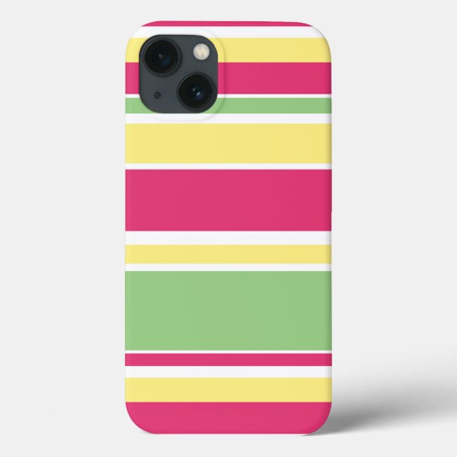 Pink, green and yellow stripes Case-Mate iPhone ca Case-Mate iPhone Case (Back)