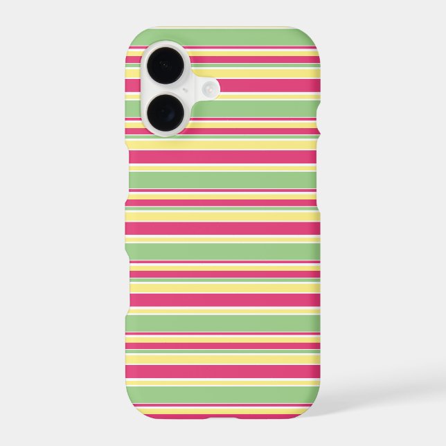 Pink, green and yellow stripes Case-Mate iPhone case (Back)
