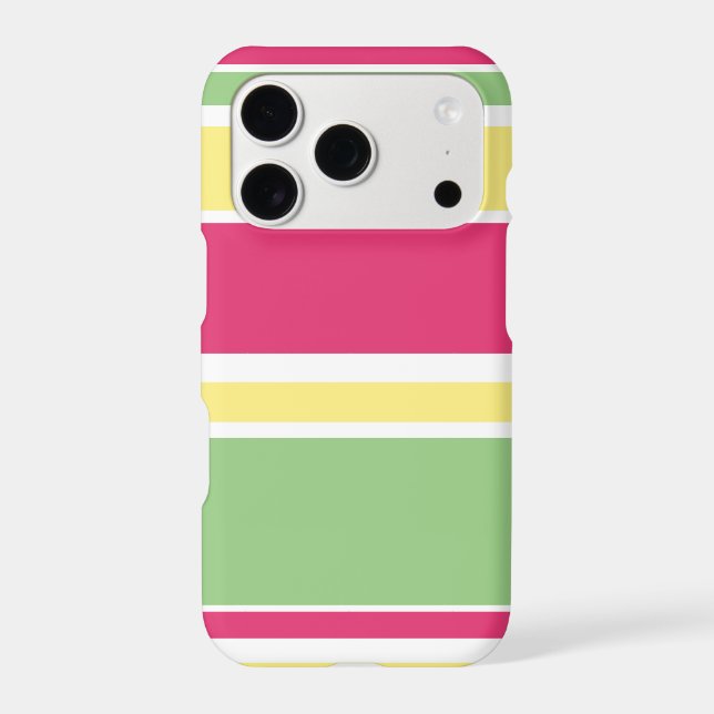 Pink, green and yellow stripes Case-Mate iPhone case (Back)