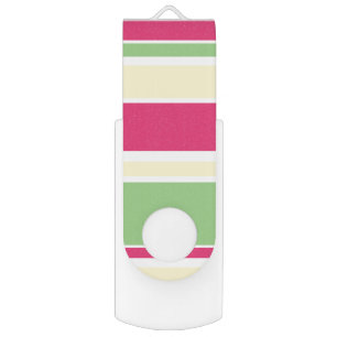 Pink, green and yellow stripes flash drive