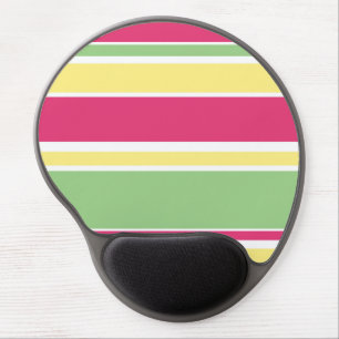 Pink, green and yellow stripes gel mouse pad