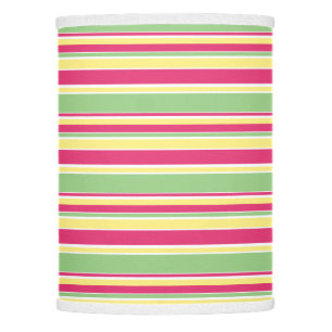Pink, green and yellow stripes lamp shade