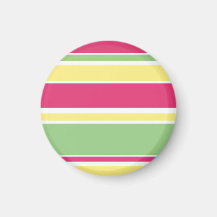 Pink, green and yellow stripes magnet