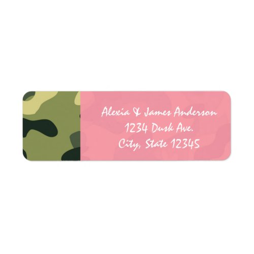 Pink  Green Army Camouflage Camo Address Labels