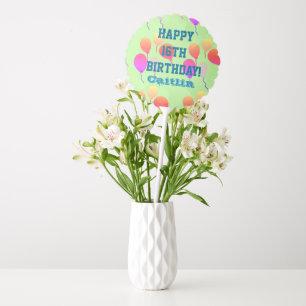 Pink Green Birthday Balloons