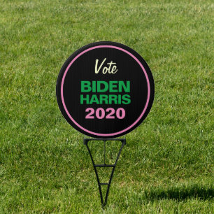 Pink Green Black BIDEN HARRIS 2020 Retro Yard Sign