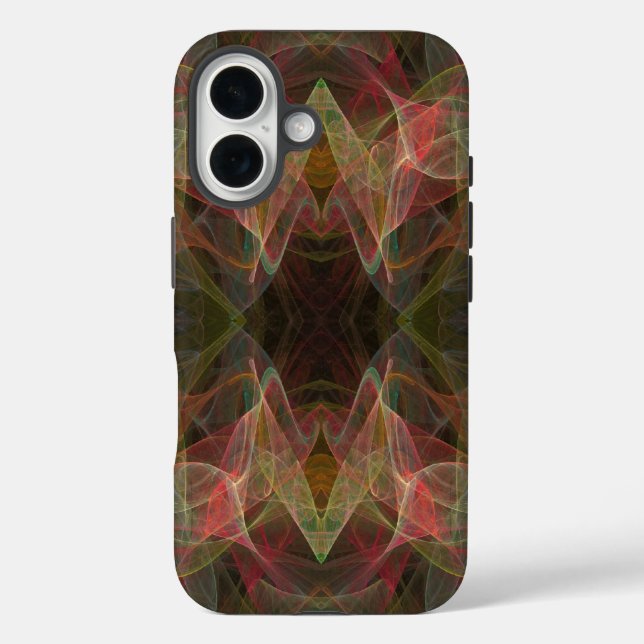 Pink, Green & Black Fractal -adjusts for all cases (Back)