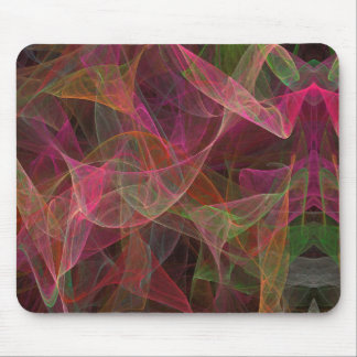 Pink, Green & Black Fractal Mousepad