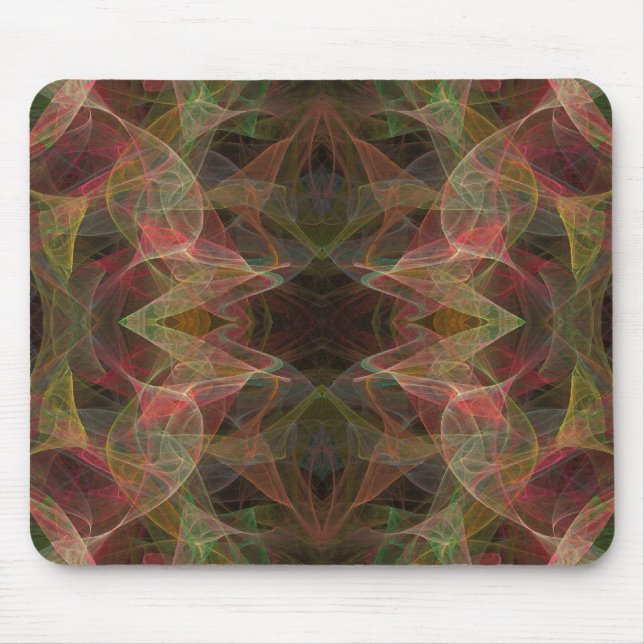Pink, Green & Black Fractal Mousepad (Front)