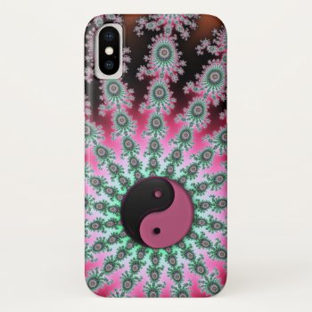 Pink Green Black Fractal Yin-yang Iphone X Case by BecometheChange at Zazzle