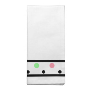 Pink Green Black Polka Dots Cloth Napkin