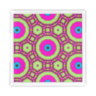 Pink Green Blue Abstract Acrylic Tray