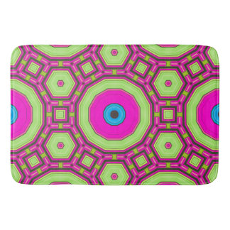 Pink Green Blue Abstract Bath Mat