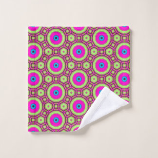 Pink Green Blue Abstract Bath Towel Set