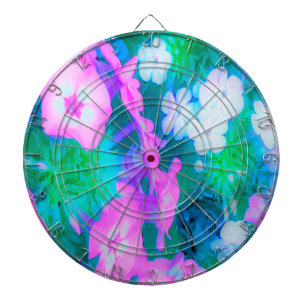 Pink, Green, Blue and White Garden Phlox Flowers Dart Board