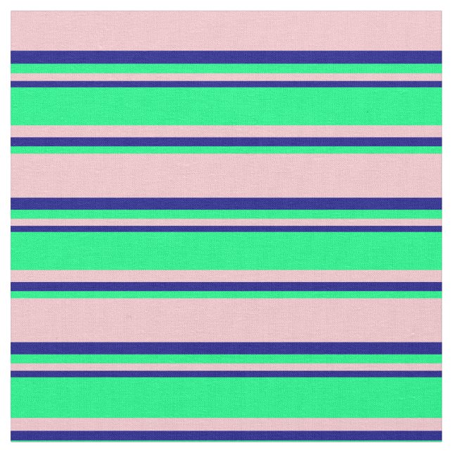 Pink, Green & Blue Colored Lined/Striped Pattern Fabric (Close Up)