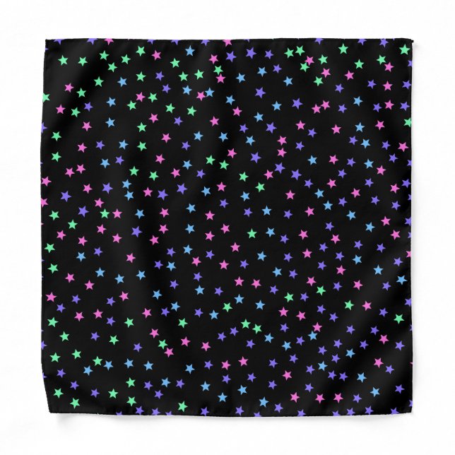 Pink Green Blue Purple Stars Pattern Bandana (Front)