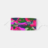Pink Green Blue Tropical Plants Adult Cloth Face Mask (Front, Folded)
