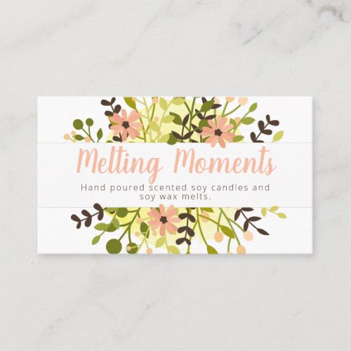 Pink Green Bouquet Scented Candle And Soy Wax Melt Business Card