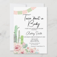 Pink Green Cactus Taco bout a Baby Baby Shower