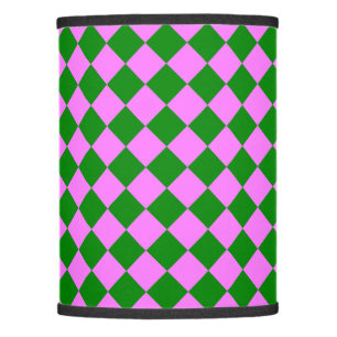 Pink Green Checker Diamond Pattern Lamp Shade