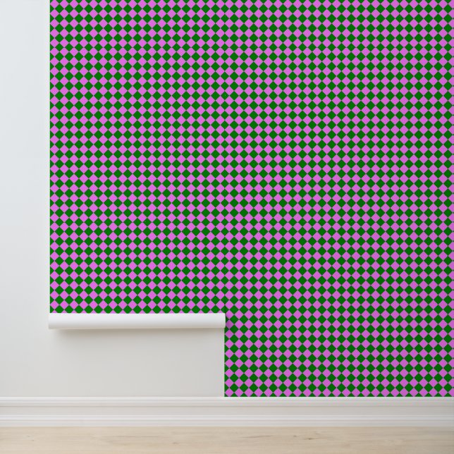 Pink Green Checker Diamond Pattern Wallpaper (Application)