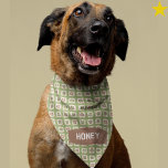 Pink Green Checker Plaid Custom Name Pet Bandana<br><div class="desc">You beloved dog will look so cute and fashionable in this sweet pink and green checkers bandana with their name on it! It's really easy to personalize this yourself right on the platform. Grab a few bandanas for your pup from this shop, as there are so many to choose from!...</div>