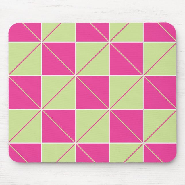 Pink & Green Checkerboard Argyle Mouse Pad (Front)
