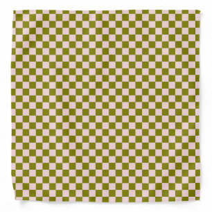 Pink Green Checkerboard Pattern Bandana