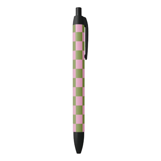 Pink Green Checkered Gingham Pattern Pen (Bottom (Vertical))