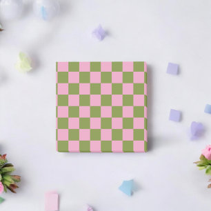 Pink Green Checkered Gingham Pattern Post-it Notes