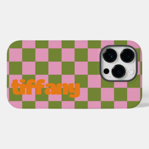 Pink Green Checkered Phone Case