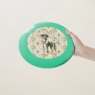 Pink Green Chihuahua Dog Wham-O Frisbee