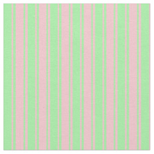 Pink & Green Colored Stripes Fabric