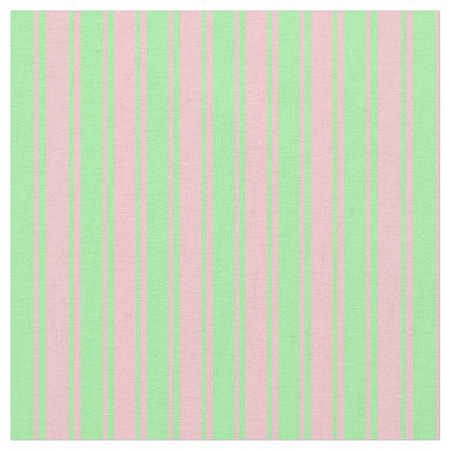 Pink & Green Colored Stripes Fabric (Close Up)