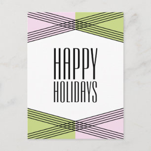 Pink Green Colorful Deco Holiday Postcard