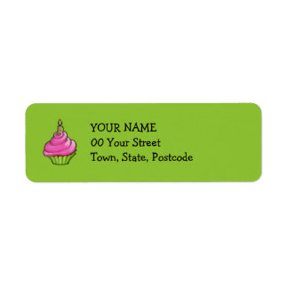 Pink & Green Cupcake green Label