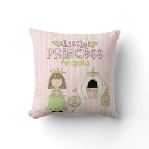 Pink & Green Custom Princess Throw Pillow