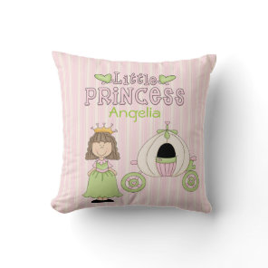 Pink & Green Custom Princess Throw Pillow
