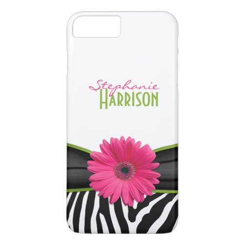 Pink Green Daisy Zebra Personalized iPhone 6 case
