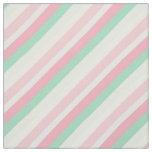 Pink Green Diagonal Stripe Pattern Fabric
